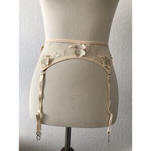 No Brand Lingerie Garter Belt Sheer Floral Embroidered